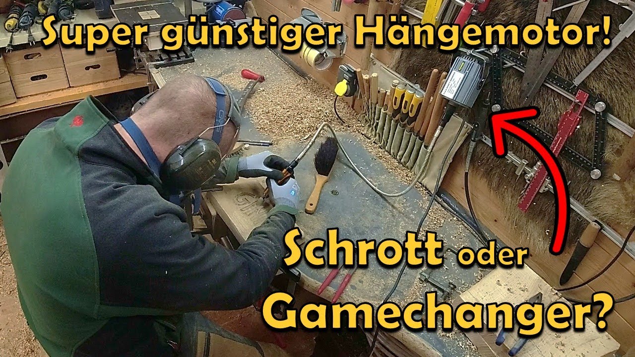 Hängemotor mit flexibler Welle - Holz schnitzen auf einem anderen Level !?