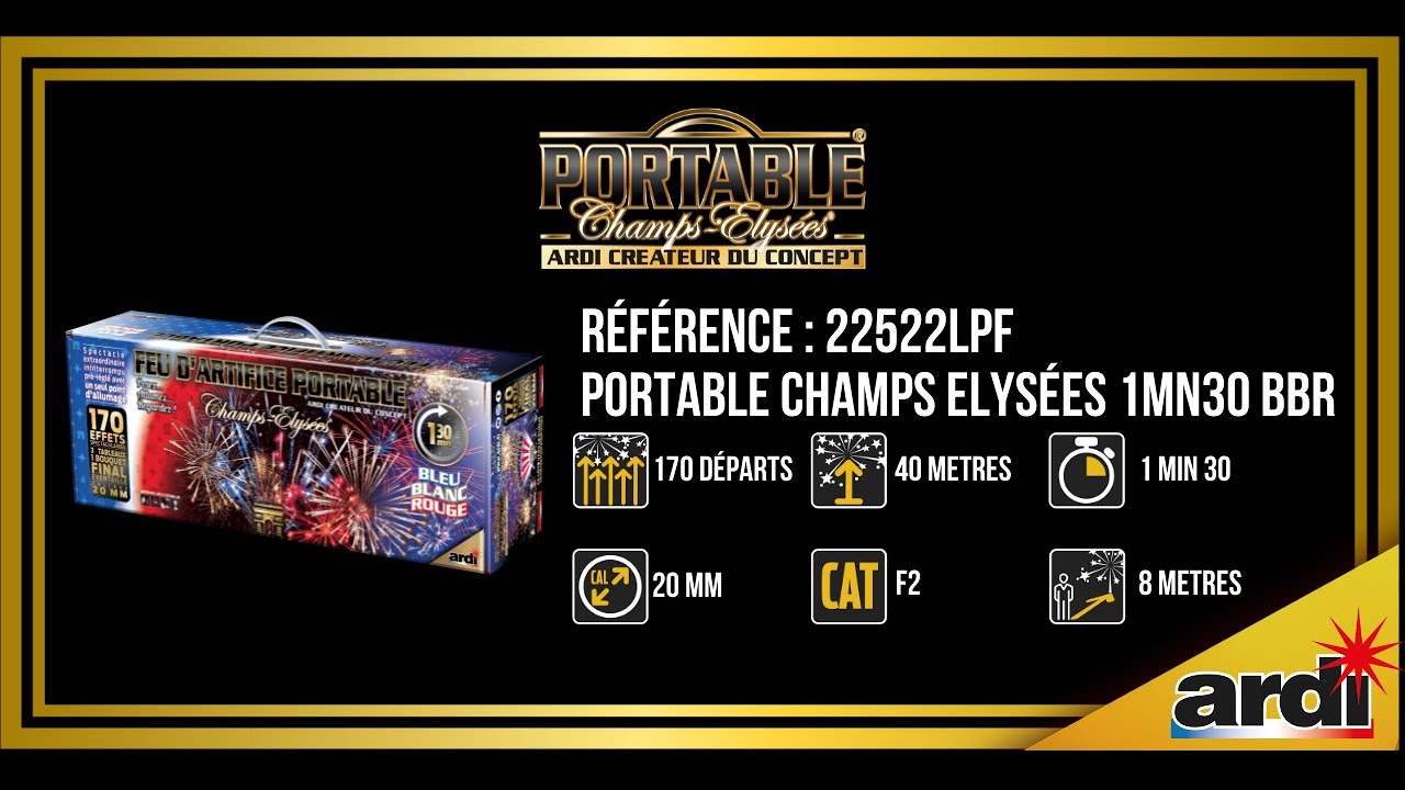 22522LPF - Portable&reg; Champs-Elys&eacute;es&reg; 1min30 BLEU - BLANC - ROUGE