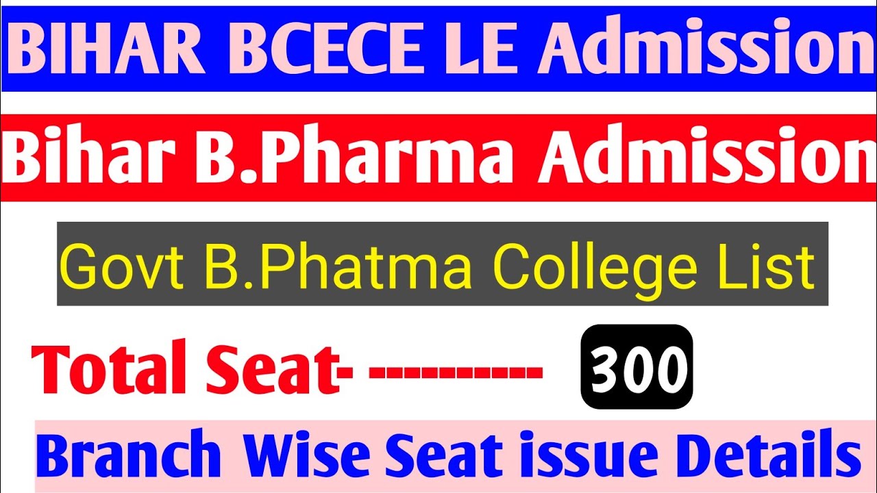 Bihar B.Pharma College List | Bihar Govt B.pharma College | Bihar Me Kitane B.Pharma Ke College Hai