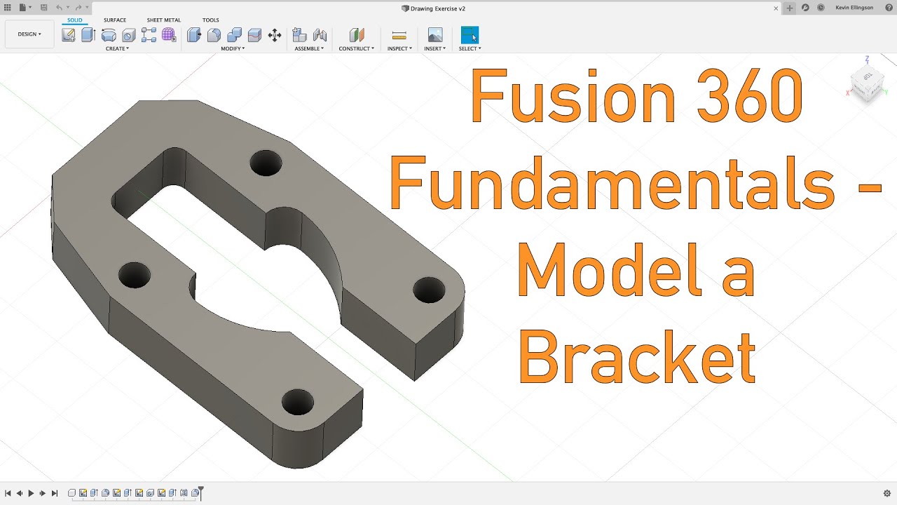 Fusion 360 Fundamentals - Modeling a bracket