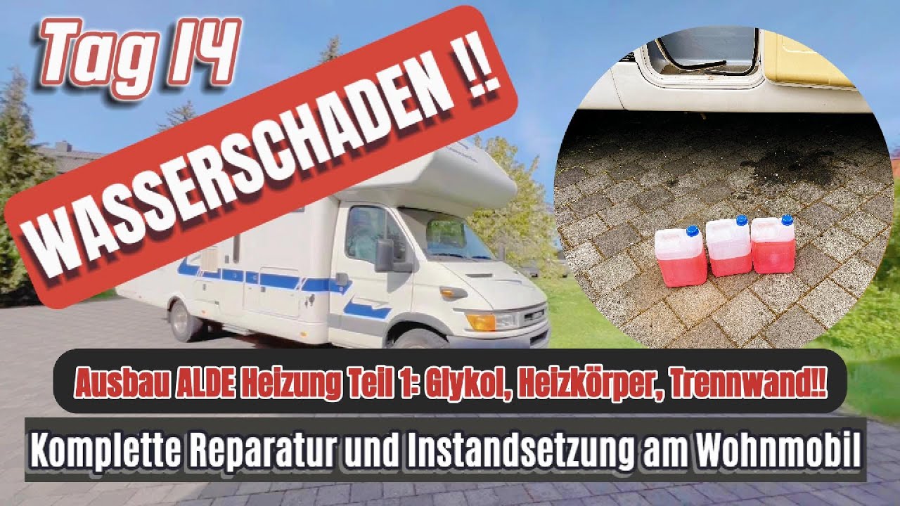 Reparatur Wohnmobil Ausbau der ALDE COMPACT Heizung Teil 1. Glykol, Heizkörper und letzte Trennwand!