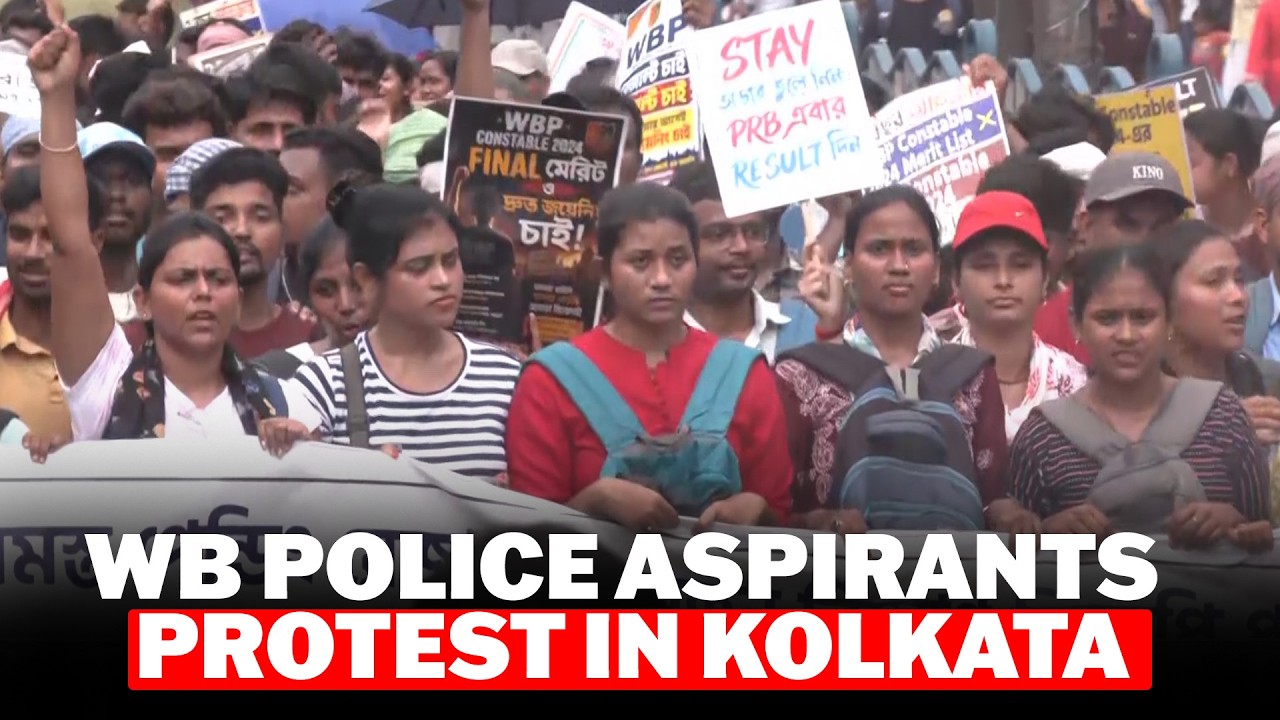 WATCH: Bengal Police Recruitment Aspirants Protest in Kolkata, Demand Immediate Final Results