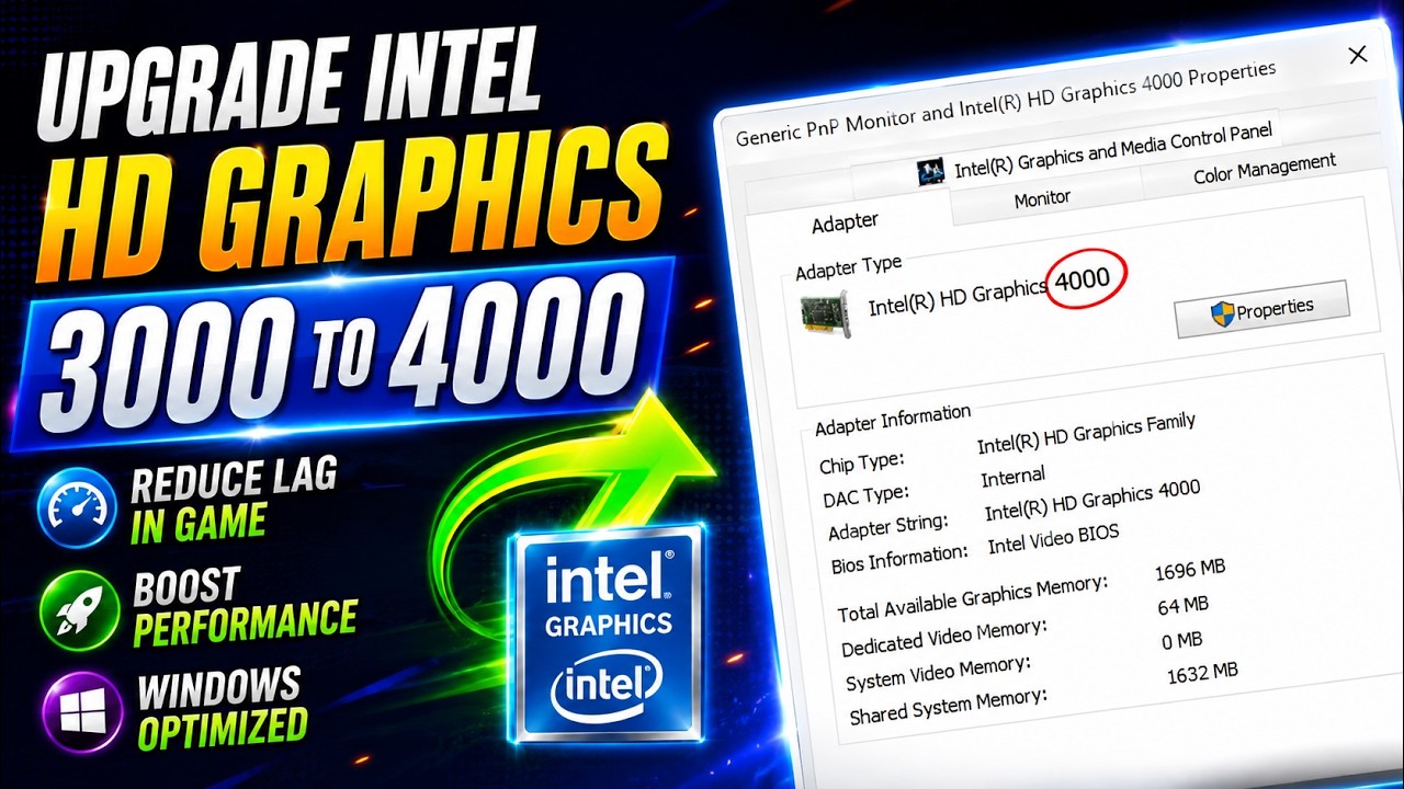 Как обновить драйвер Intel HD Graphics 3000 до 4000 БЕСПЛАТНО в Windows 10, 11, 8, 7 (простое руководство) 2025
