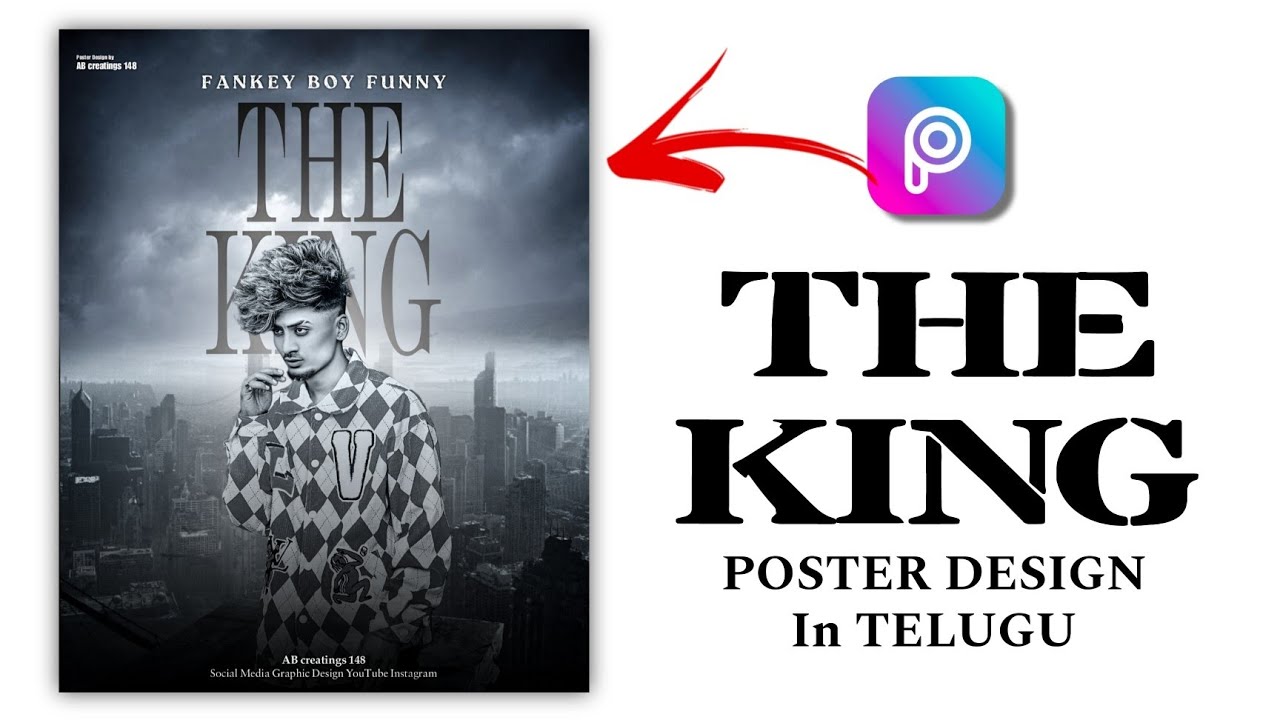 The king CDP Poster Design in Mobile || Trending Banner Editing in PicsArt 2024 | AB creatings 148