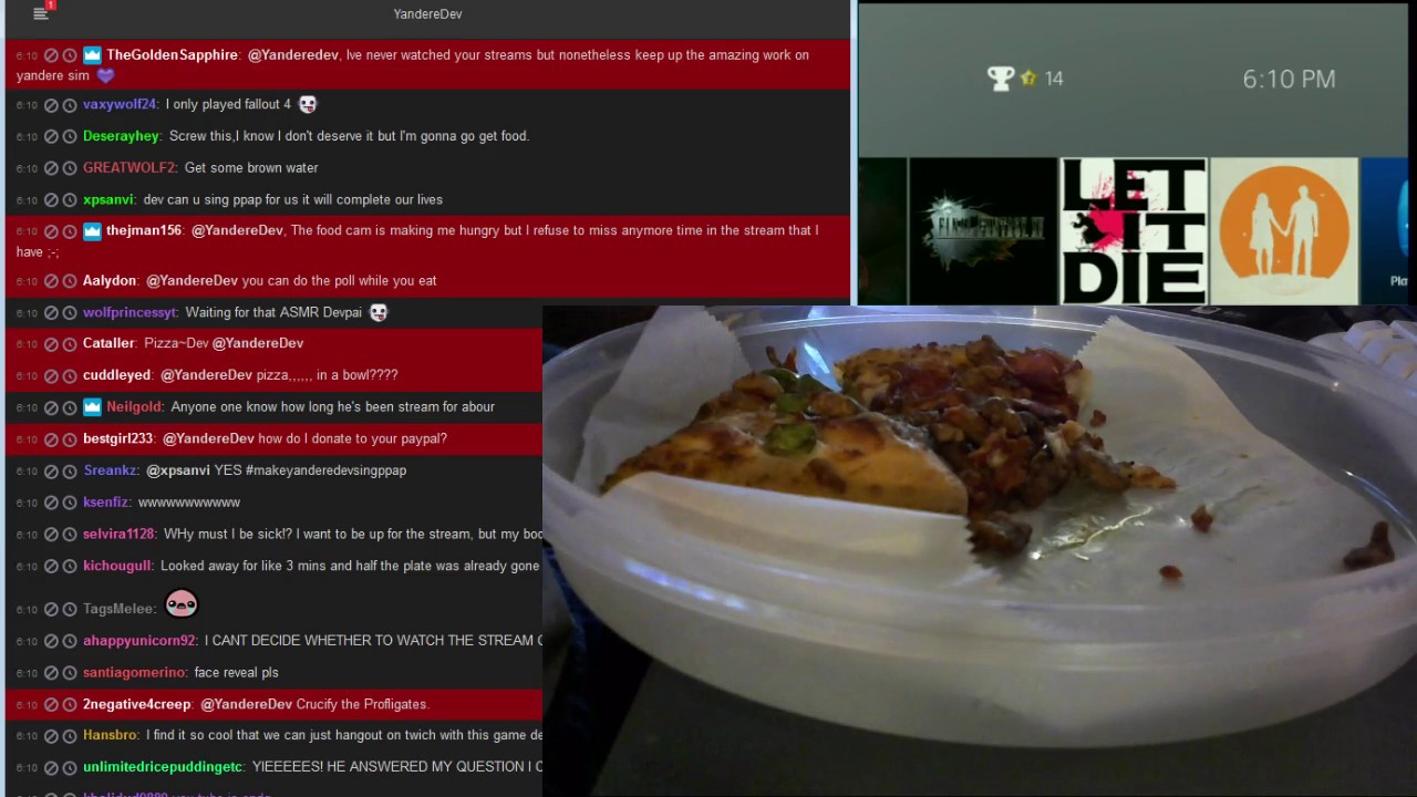 YandereDev Eats Pizza On Webcam
