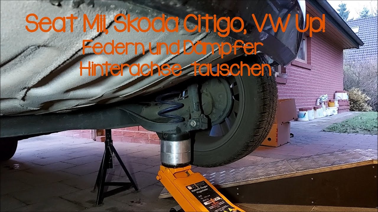 Seat Mii, Skoda Citigo, VW Up Tieferlegung Hinterachse Stoßdämpfer und Federn hinten austauschen,