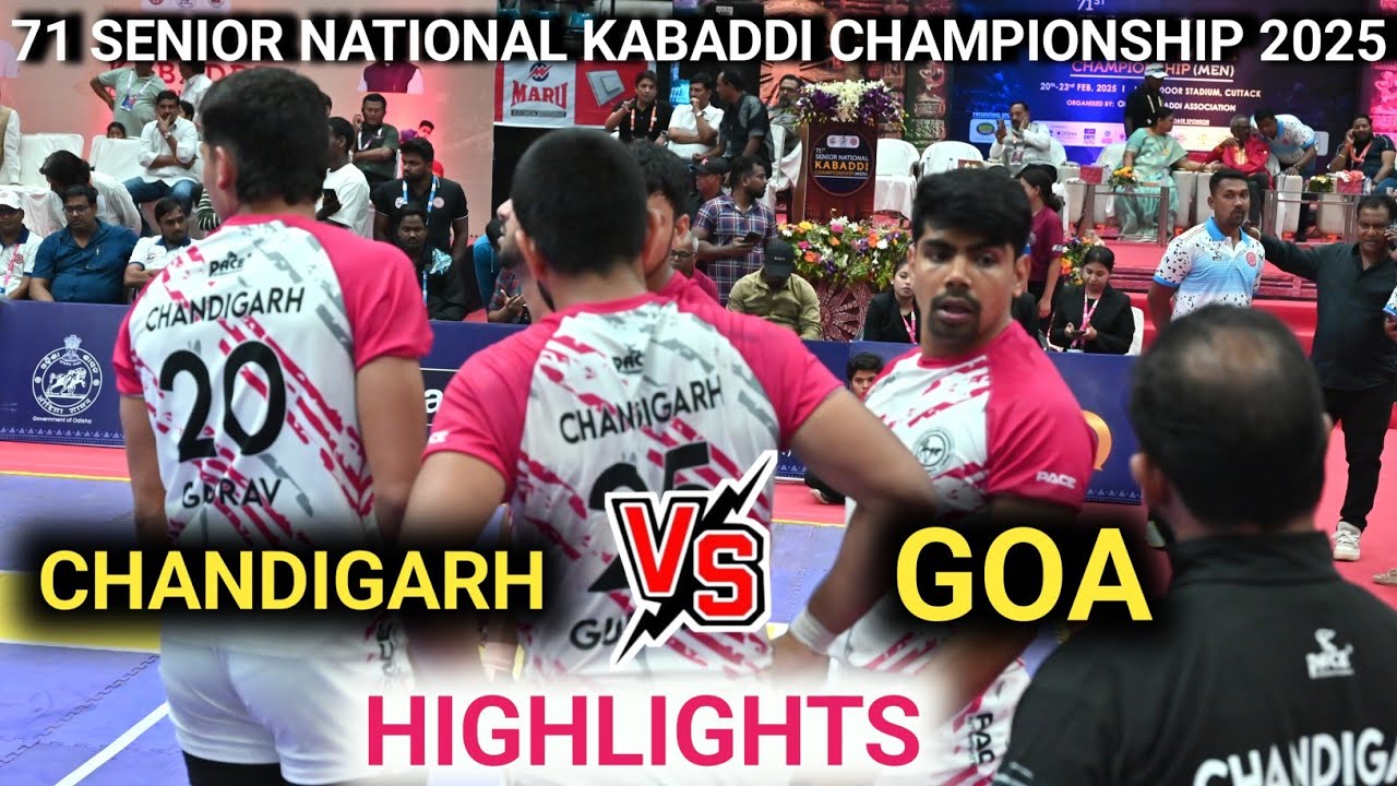 Chandigarh vs Goa Pri Quater Final Match Senior National Kabaddi Championship Cuttack Odisha