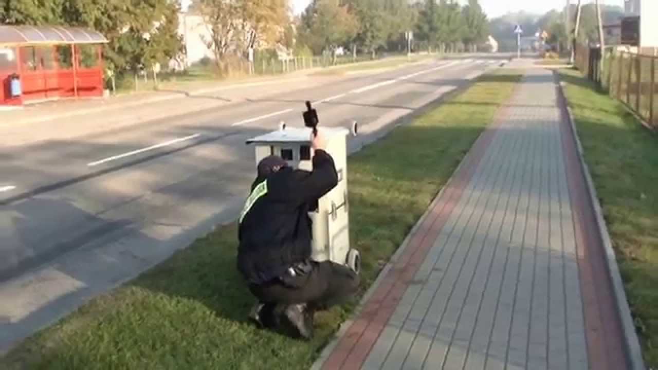 odc. 49 Straż Miejska - Biały Bór i ustawienie fotoradaru Multanova 6F 