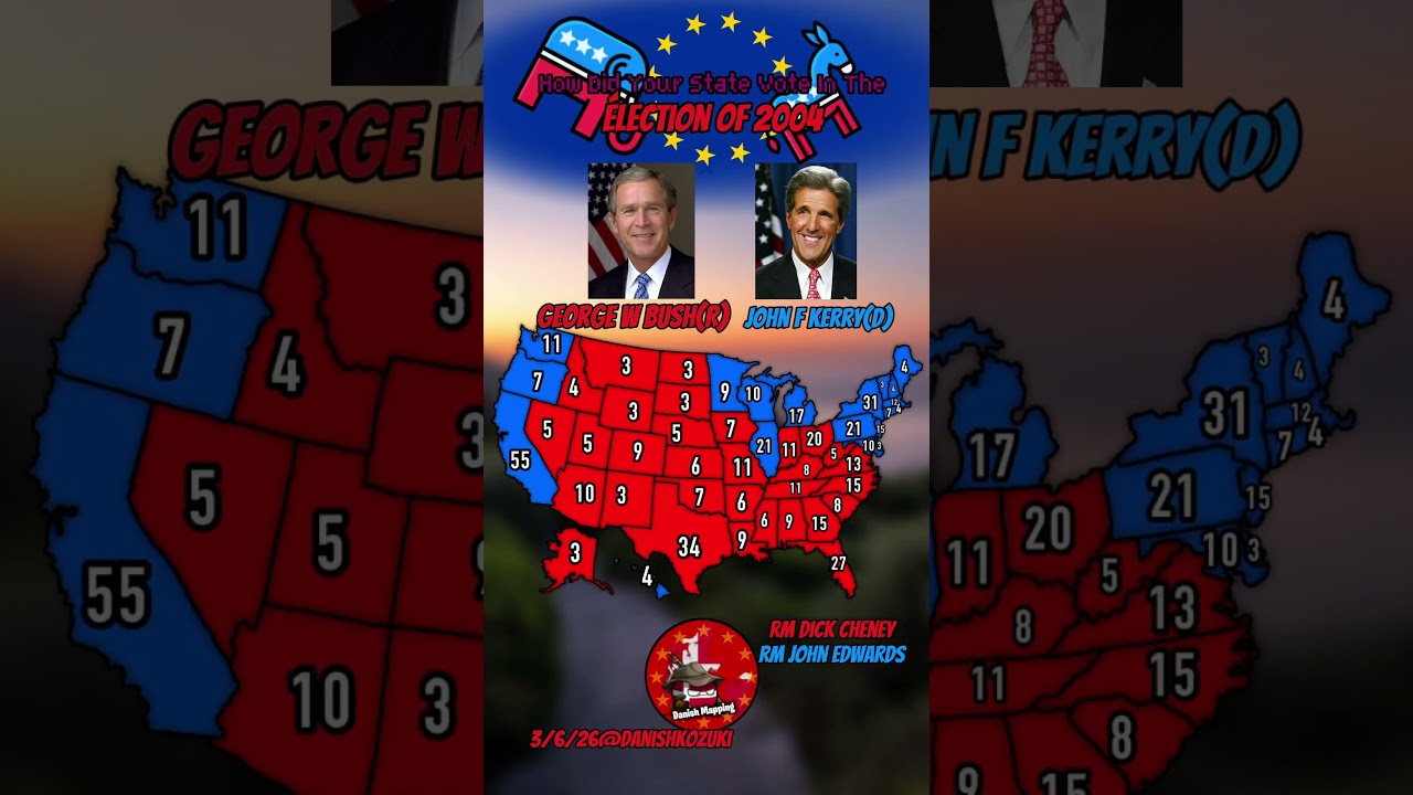 How Did Your State Vote In The Election Of 2004? #europe #geographythroughmaps #map #subscribe
