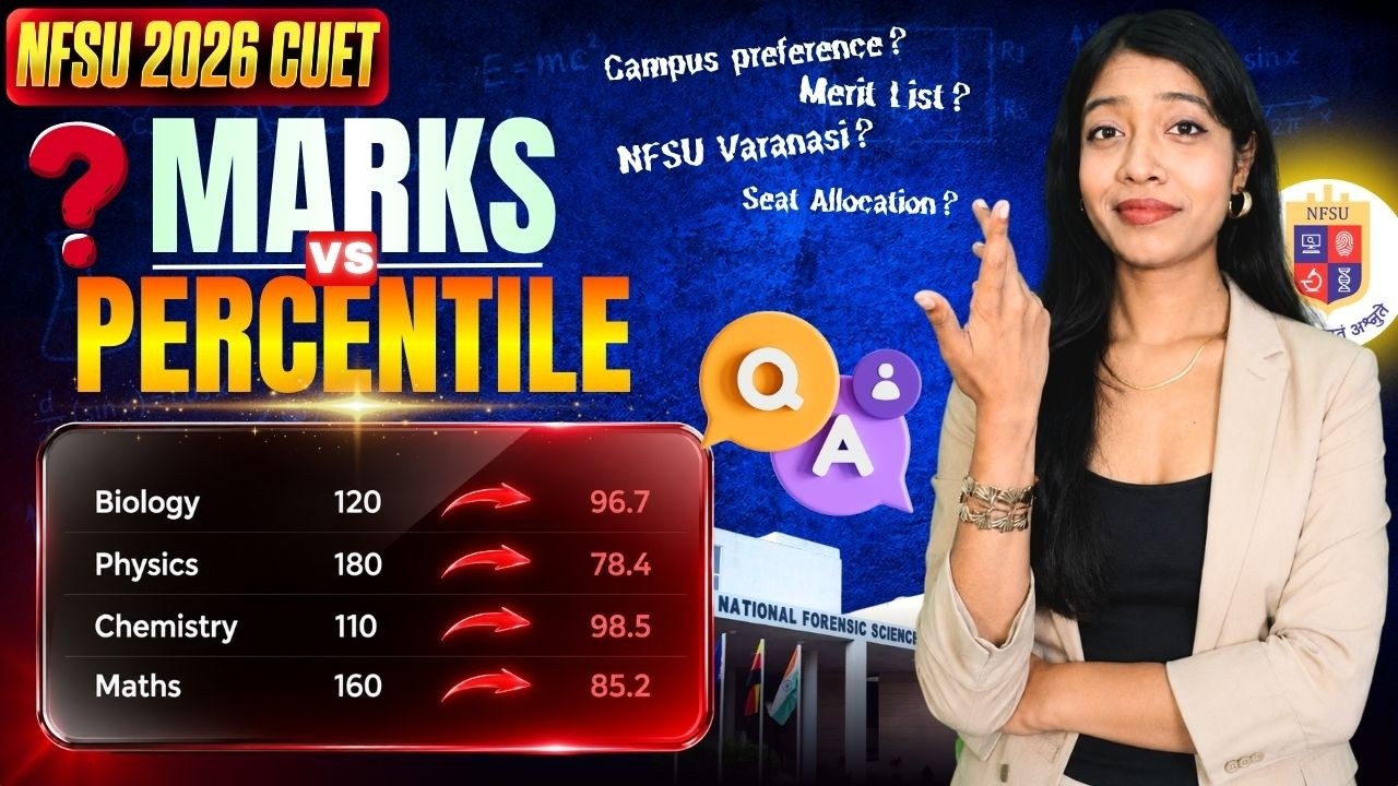 CUET 2026: Marks vs. Percentile for NFSU? | Q&A #3 | Forensics | Seat Allocation | Niharika Kole