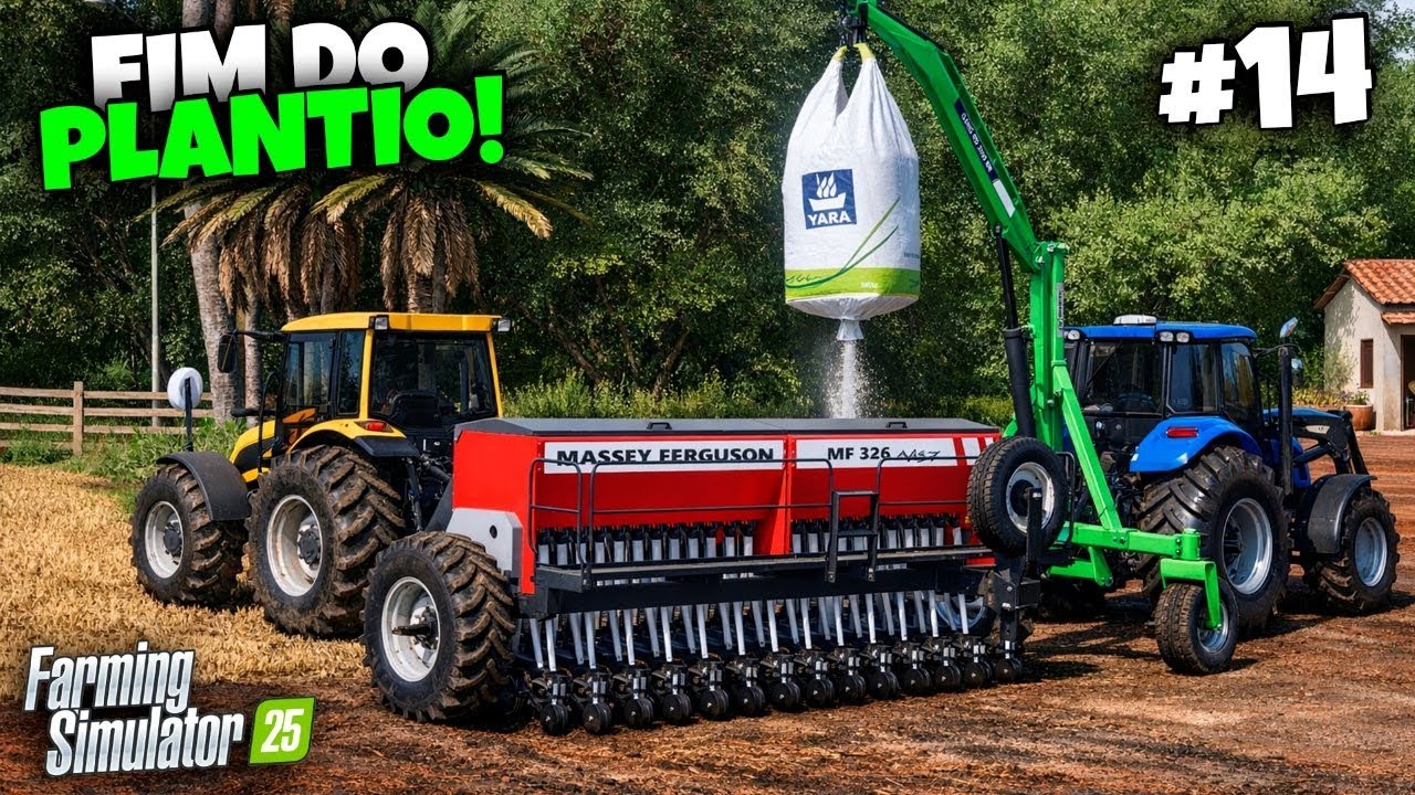 FINALIZAMOS A SEMEADURA DO TRIGO NA FAZENDA PITANGUEIRA | FARMING SIMULATOR 25 #14