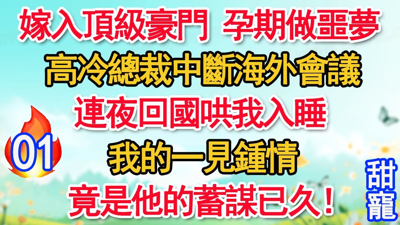 【新番】第1集：嫁入頂級豪門，孕期做噩夢。高冷總裁中斷海外會議，連夜回國哄我入睡。我的一見鍾情，竟是他的蓄謀已久！#甜寵#現代言情#豪門霸總#完結#甜文 #小说