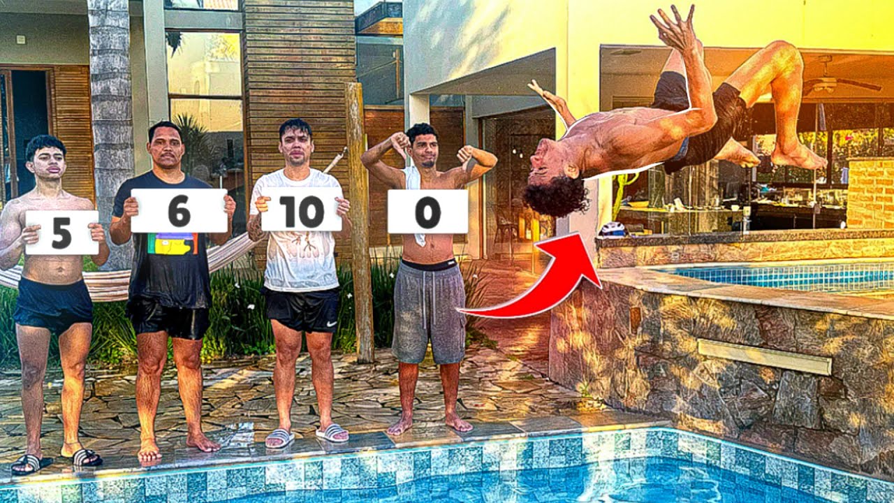 COMPETIÇÃO de SALTOS na PISCINA! 🤣🤣