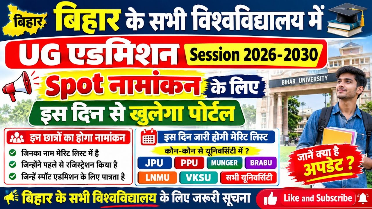 Lnmu,Vksu,Bnmu,Brabu,Ppu UG Spot Admission Session  (2026-2030)l #Bihar Ug l#lnmu #ug #graduation