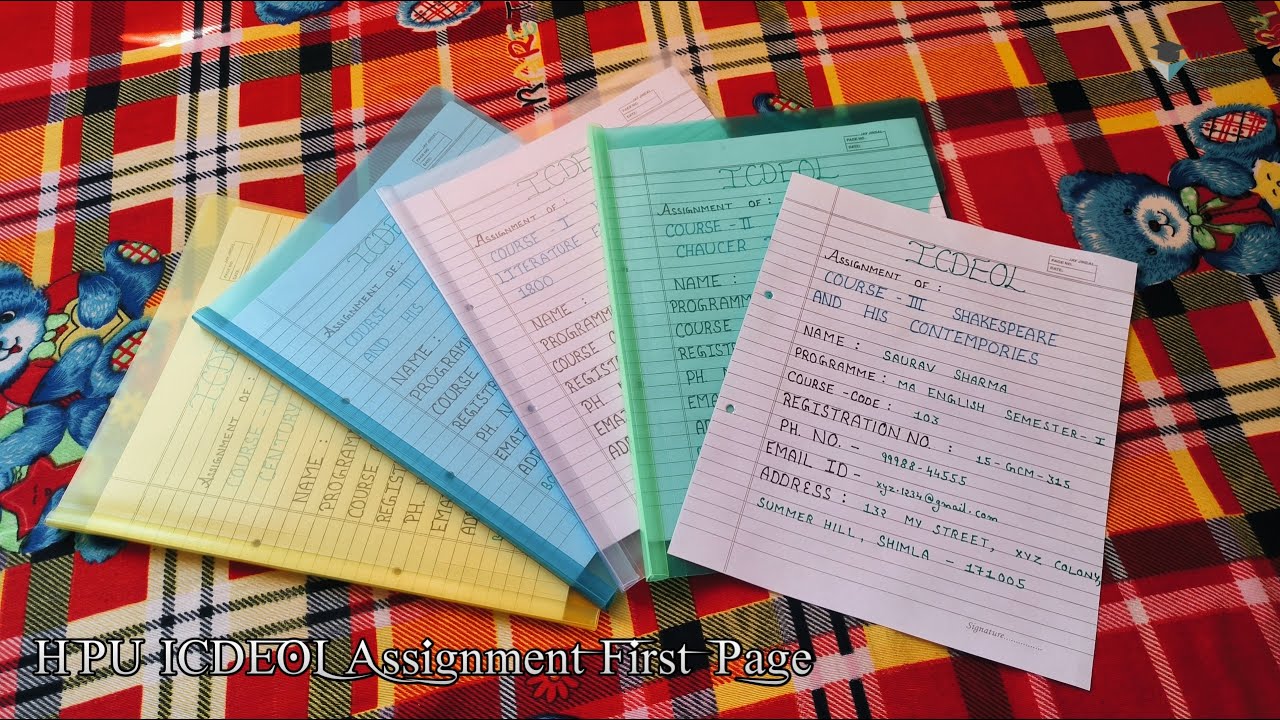 How to make HPU Icdeol Assignment First Page |  Assignment Front Page | HPU | ICDEOL