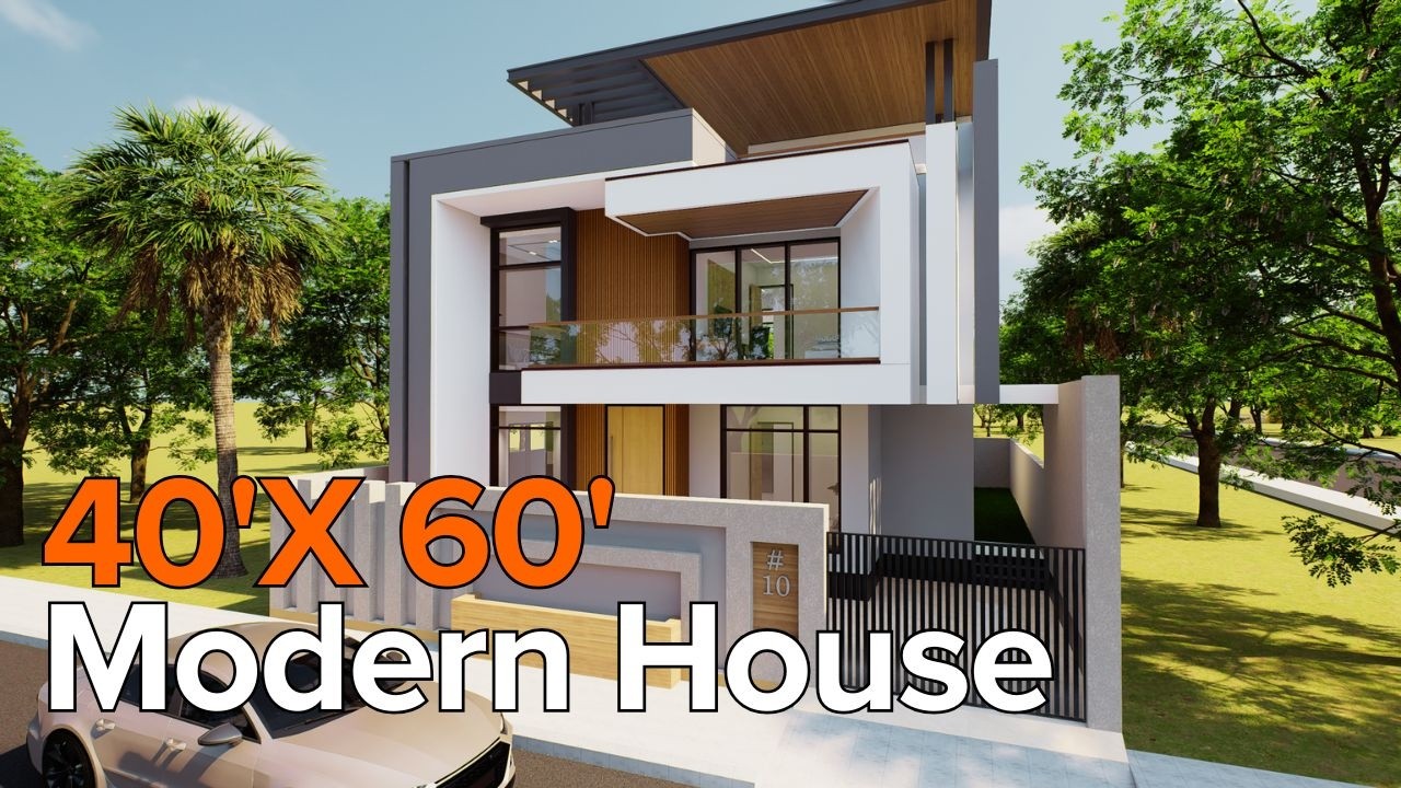 40x60 Modern House Design with 5 Bedroom and car parking | Interior Design #designdotarchitects