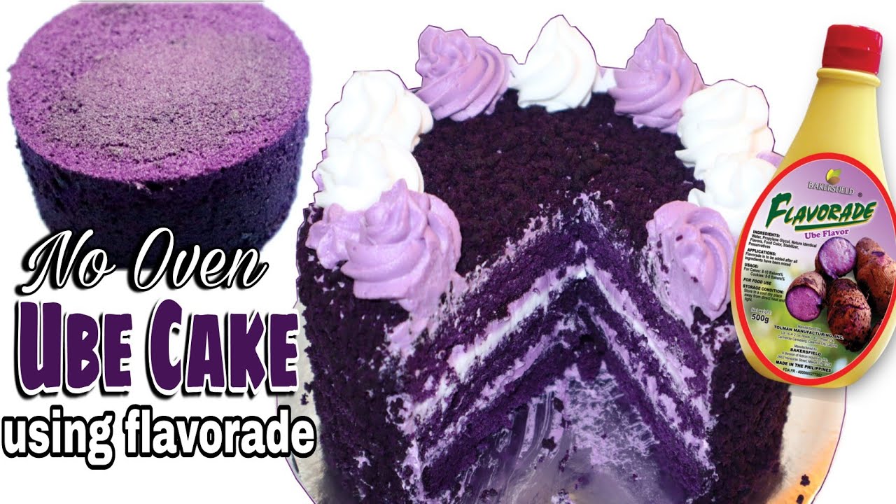 NO OVEN!  NO BAKE! UBE CAKE with ube halaya using Baker's field FLAVORADE UBE Flavor| Ube Chiffon