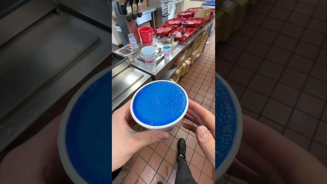 Rt44 Ocean Water and 2 small blue coconut slushes #sonic #sonicdrivein #pov #papasfreezeria