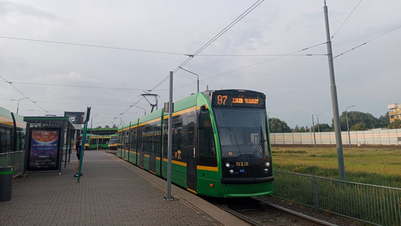 MPK Poznań Linia 97 kierunek Zjazd do zajezdni Franowo.Siemens Combino AG.