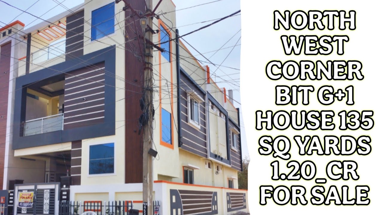 NORTH WEST CORNER BIT G+1 HOUSE 135 SQ YARD 1.20_CR FOR SALE HYDERABAD RAMPALLY NEAR BY NAGARAM ECIL