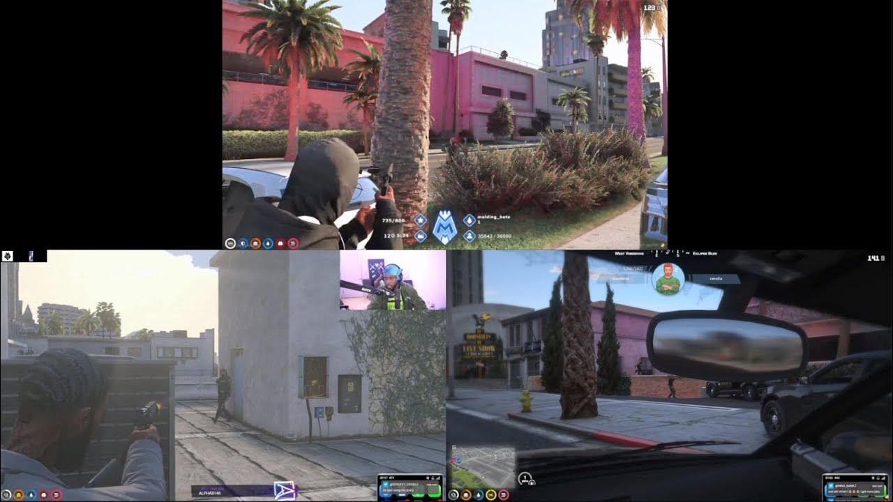 Mandem & Ballas Get Shot By PD But Dean & STE Show Up (Multi POV) | NoPixel Mandem GTA RP
