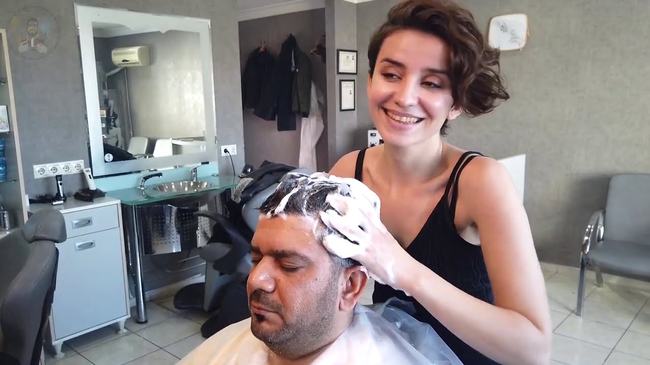 PERFECT SLEEP THERAPY FOR BOSS HALIL LADY BARBER MARY | ASMR MASSAGE and BACK DRAWING