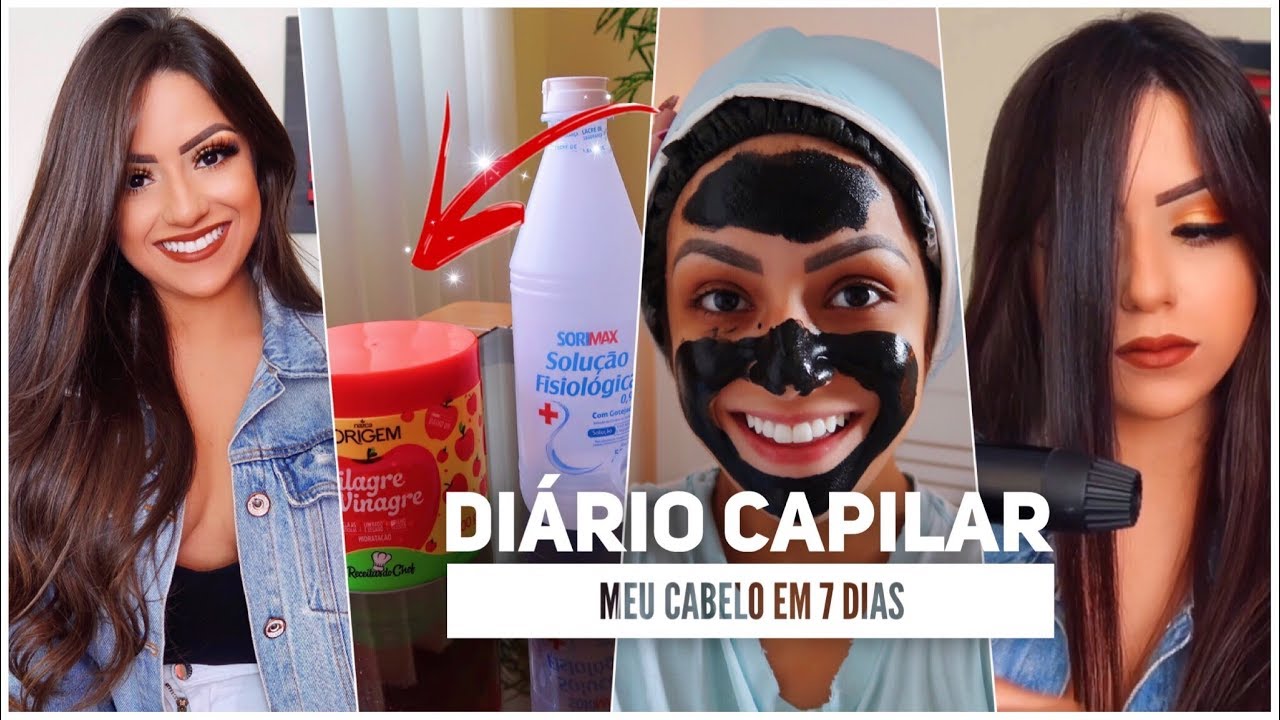 Filmei TUDO que fiz no meu CABELO durante UMA SEMANA (Diário Capilar) 🙆🏻‍♀️