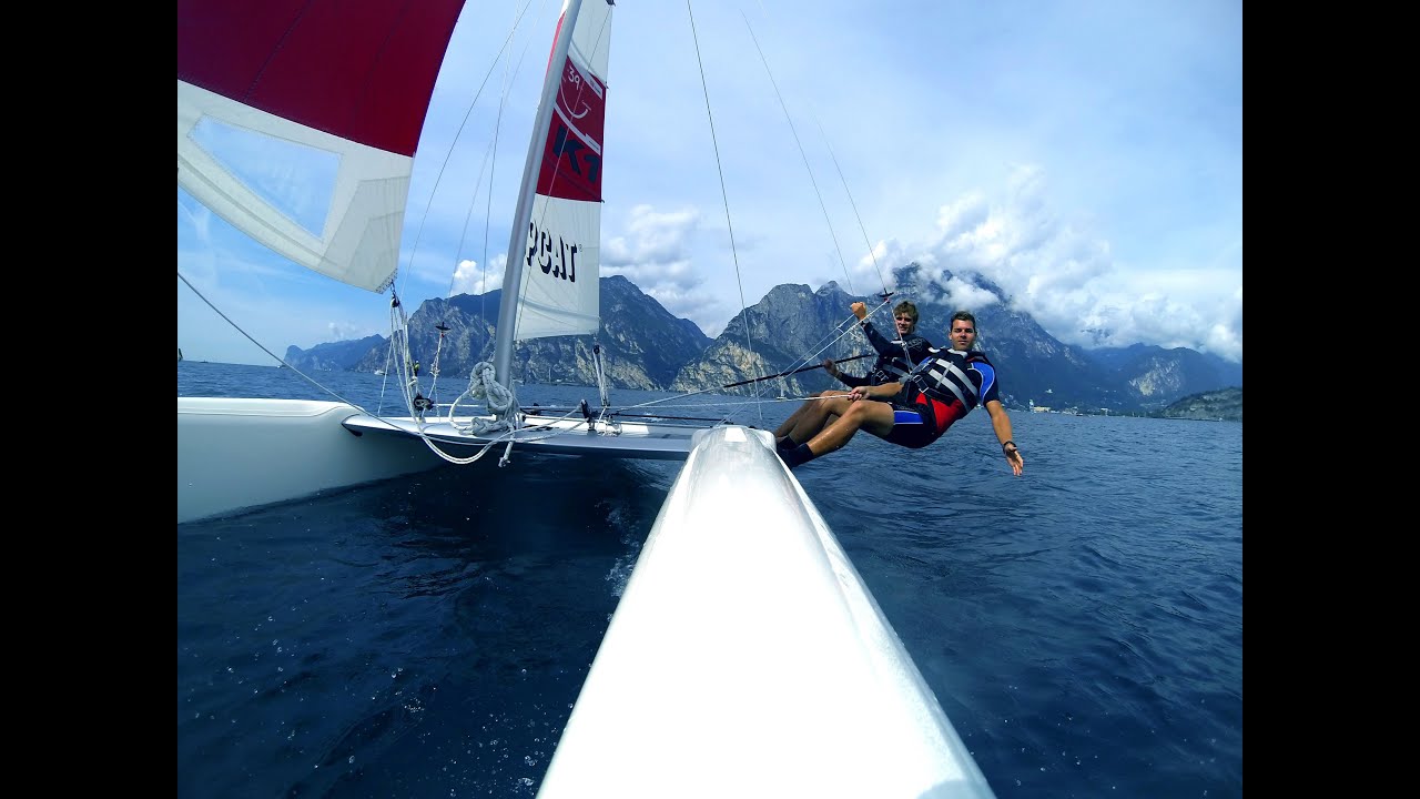 Catamaran Sailing in Torbole Lago di Garda at Surf Segnana with David & Gareth William