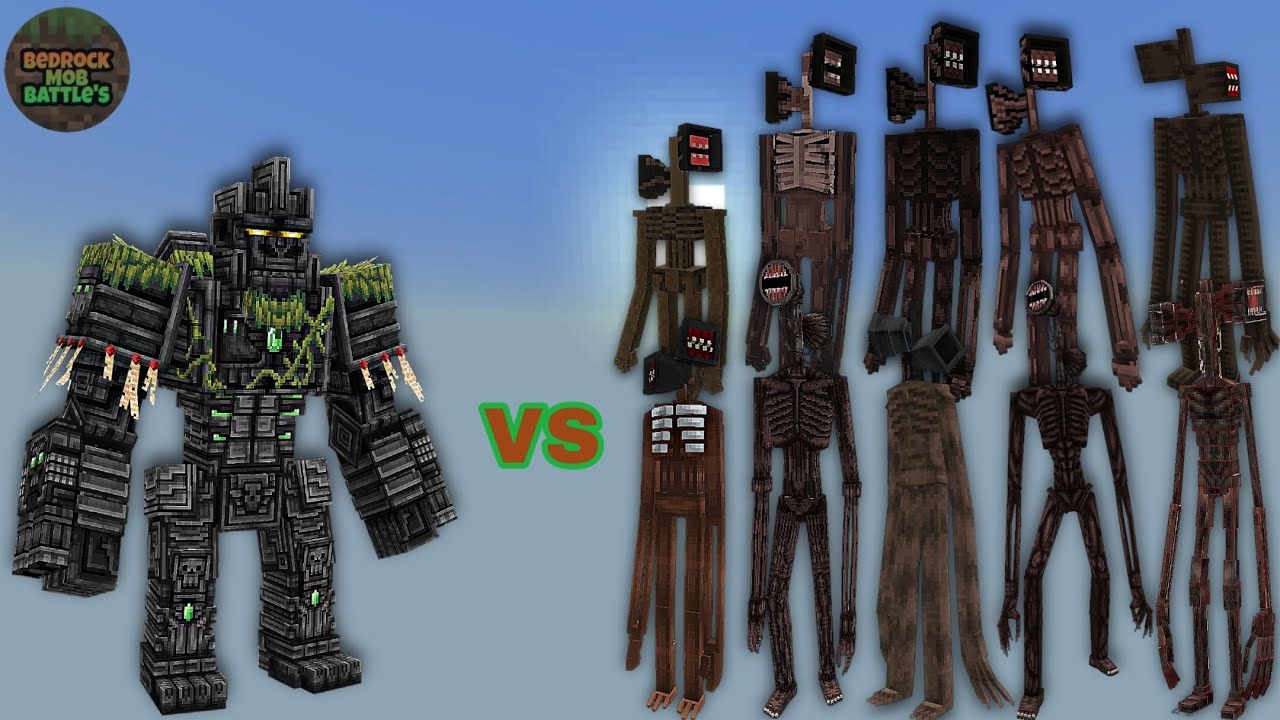 Revamped Golem Kong vs Siren Head's | Minecraft Bedrock | MobBattle