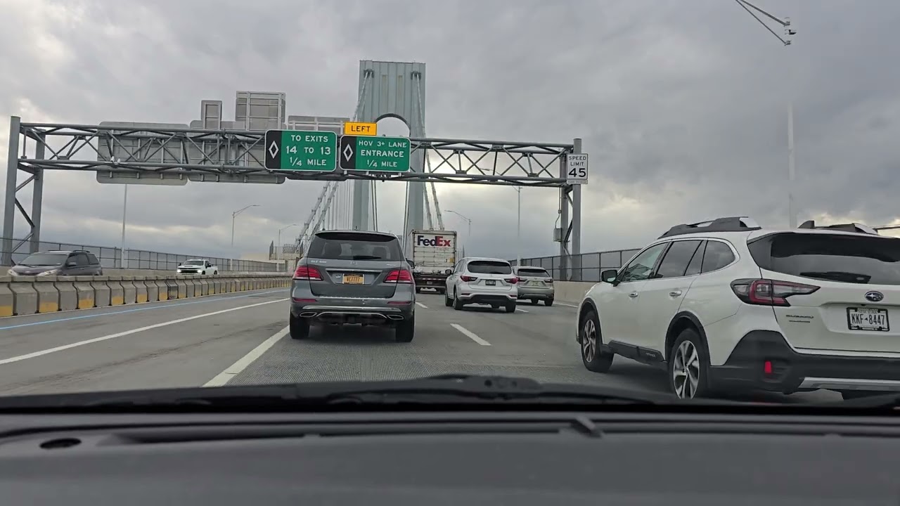 Driving over the Verrazano bridge 2024 4K 60fps