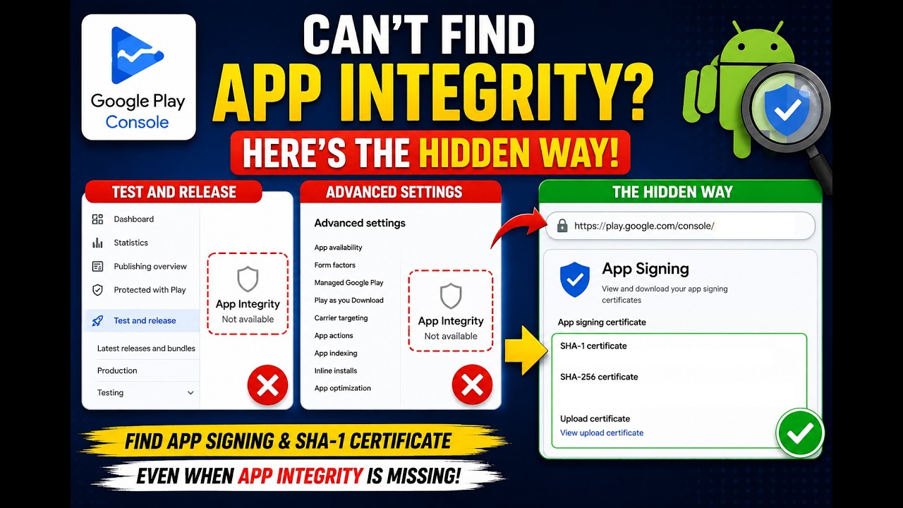 App Integrity Missing in Google Play Console? Here's the Hidden Fix!