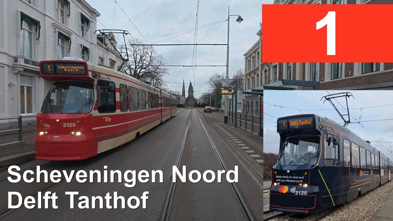 HTM lijn 1: Scheveningen Noord - Delft Tanthof | HTM 3125 | 2024