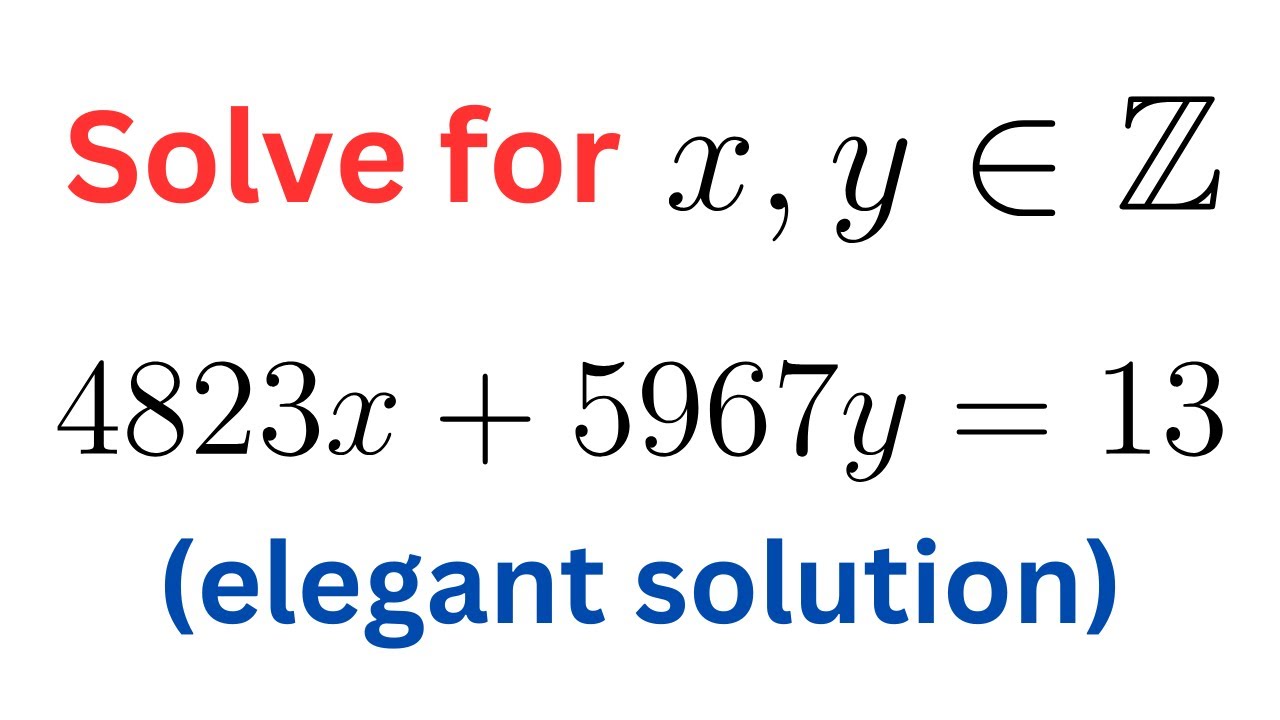 An Elegant Solution to Linear Diophantine Equations