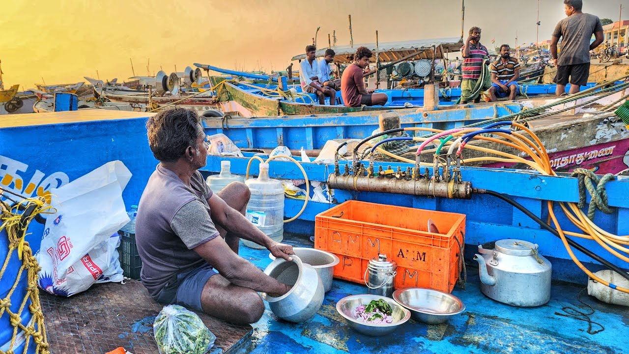 தோழன் மீன் குழம்பு சமையல் கடல் மேல வச்சு செய்தது Dolan fish gravy is cooked on the sea