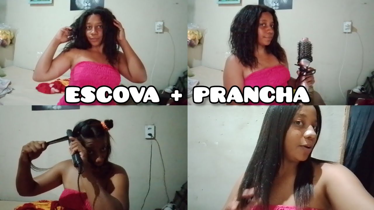 Dia de cuidar do cabelo 💕 Escovando e pranchando comigo