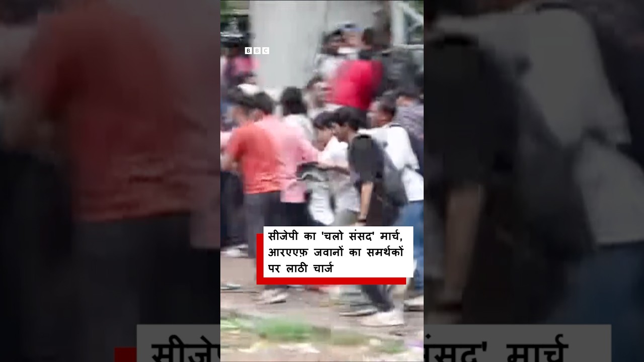'चलो संसद' मार्च के समर्थकों पर RAF जवानों ने किया लाठी चार्ज (BBC Hindi)