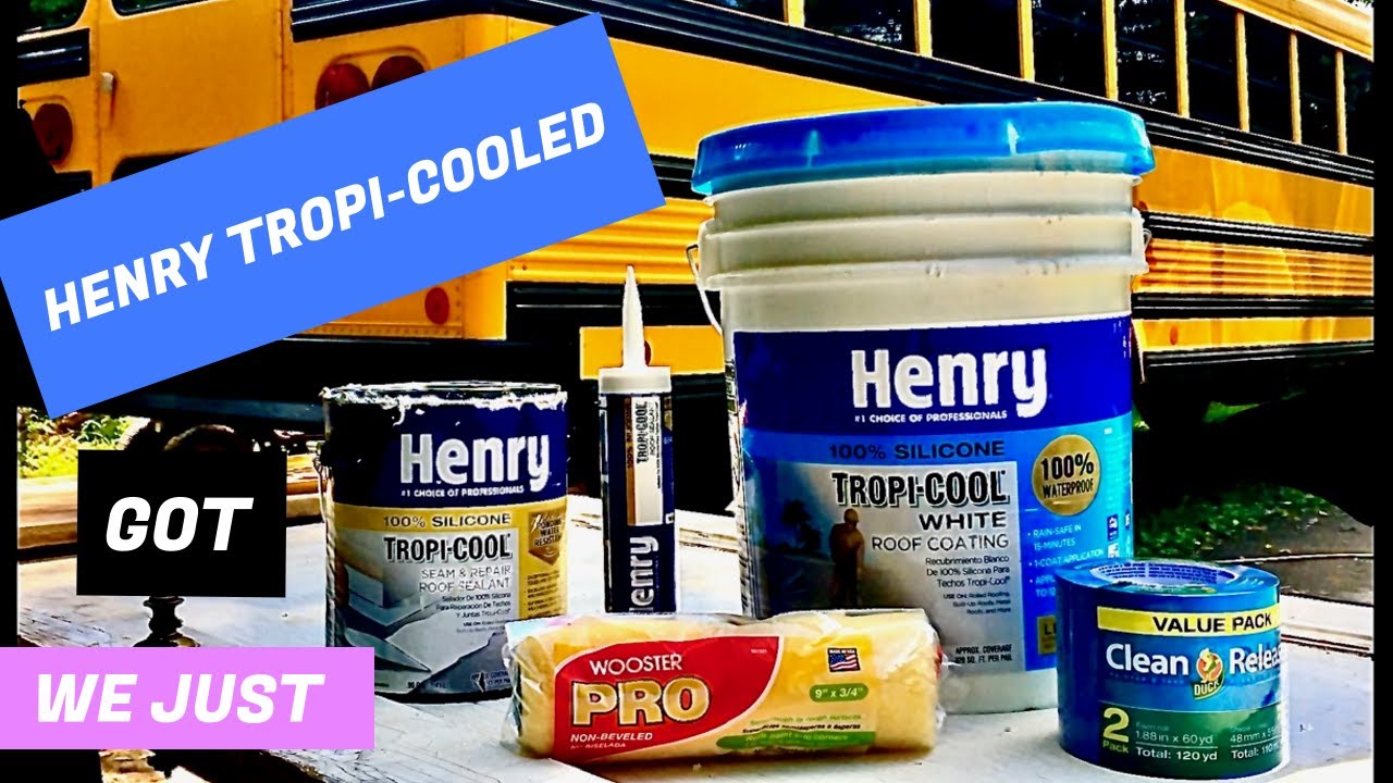 SKOOLIE BUILD | HENRY TROPI-COOL | ENERGY SAVE | ROOF COATING | Skoolie conversion into a TINY HOME!