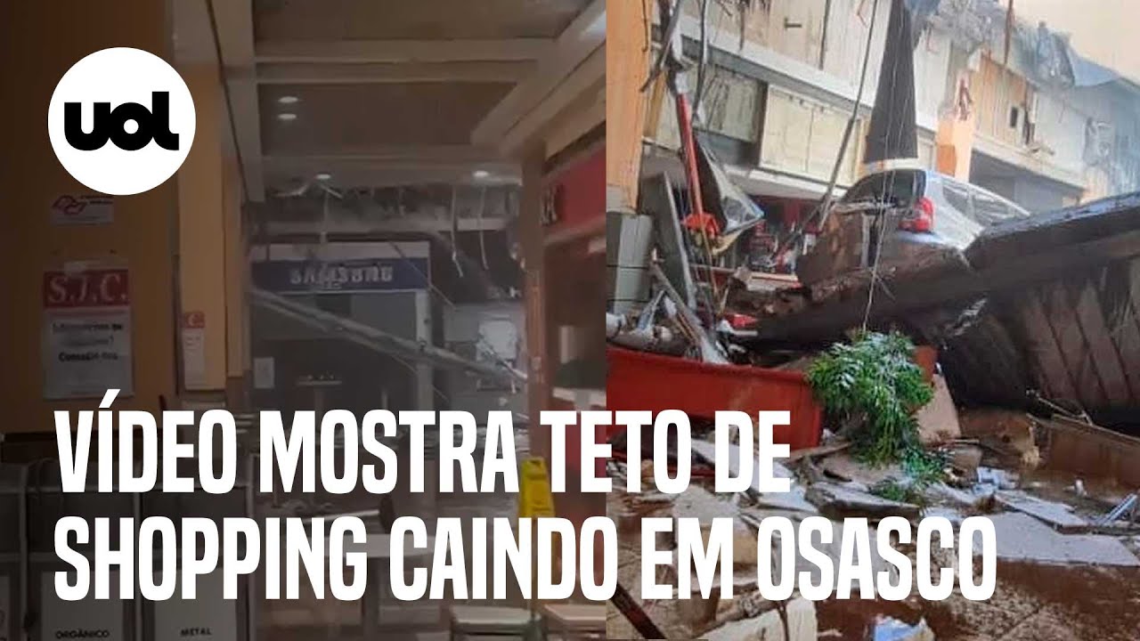Teto do Osasco Plaza Shopping desaba; vídeos mostram desabamento, correria e destruição