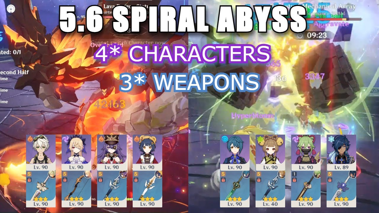 [Genshin Impact] NEW Abyss 5.6 - 4* Characters - 3* Weapons