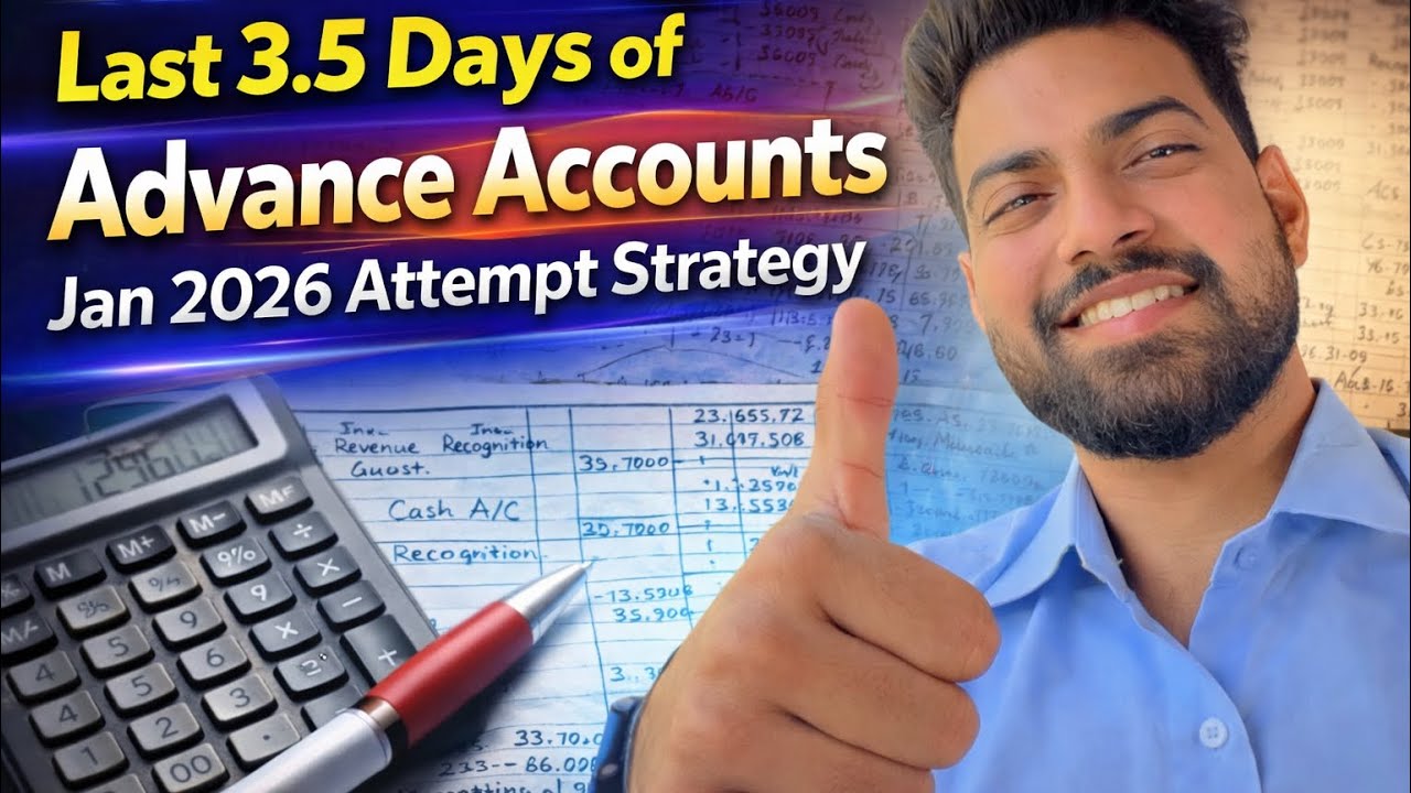 CA Inter Jan 2026 Advance accounts | Strategy for last 3.5 Days | 