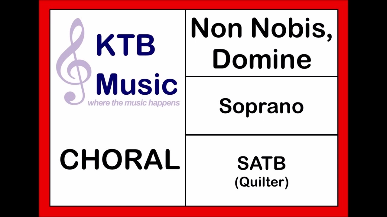 Non Nobis, Domine (Quilter) SATB Choir [Soprano Part Only]*omitting letter C