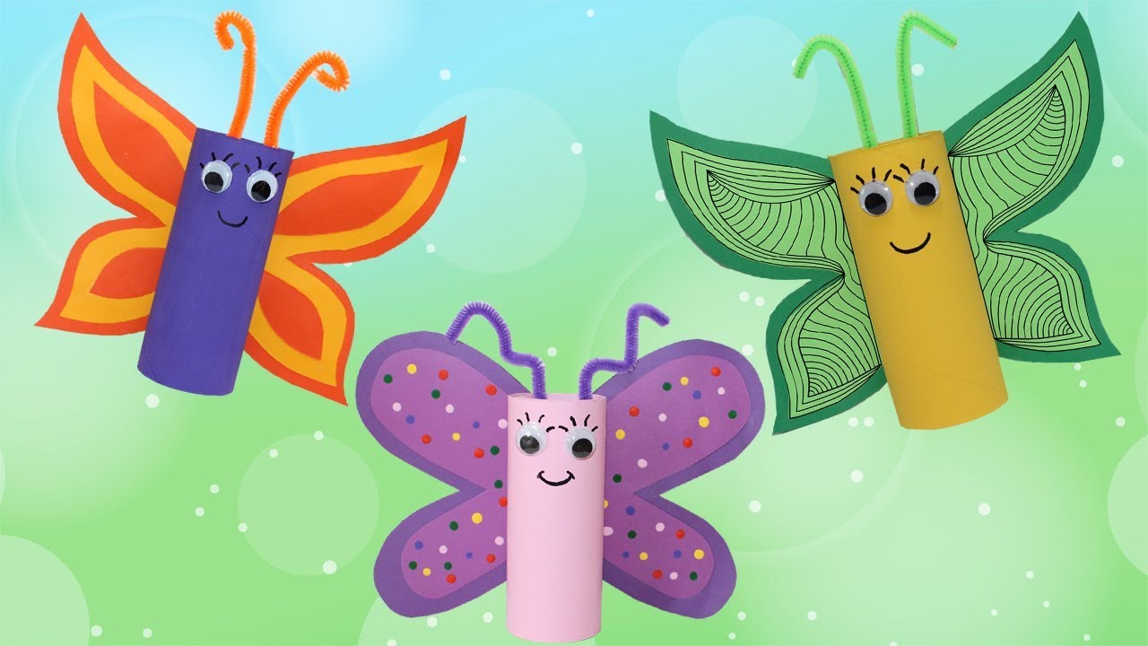 Papillon fait avec un rouleau de papier toilette