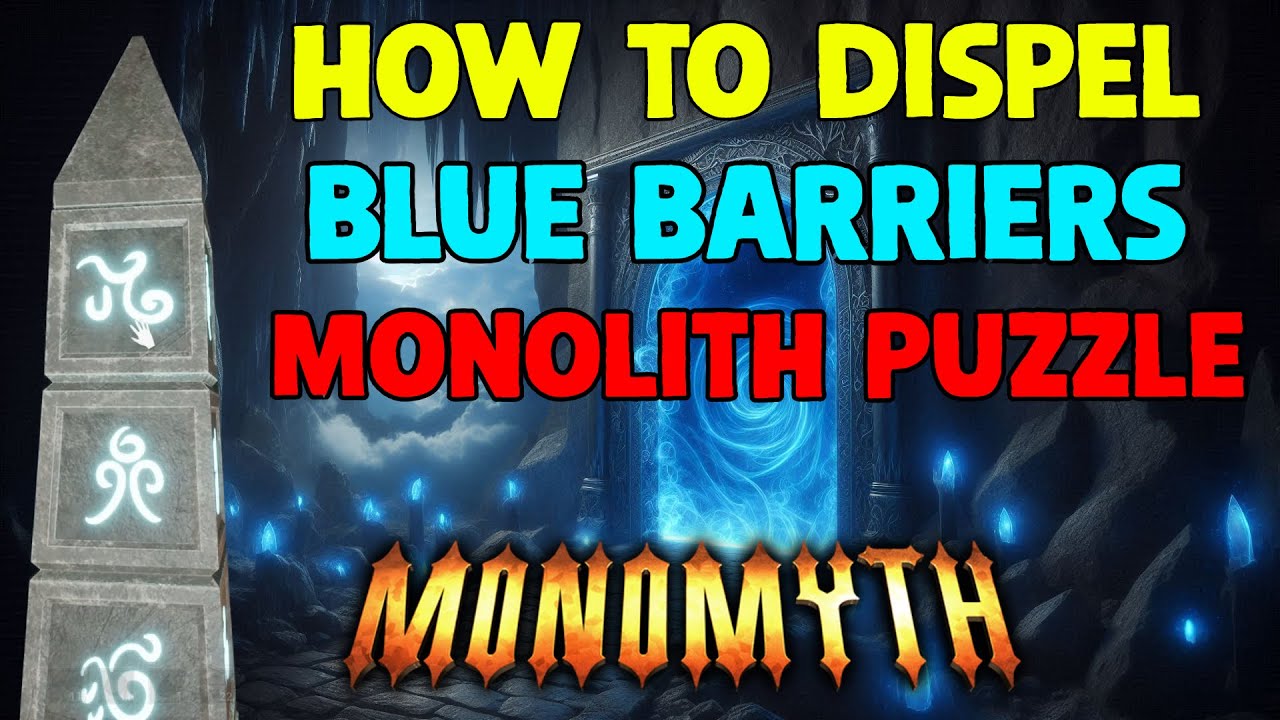 Blue Barriers And Monolith Puzzle (Runeplates) - Monomyth