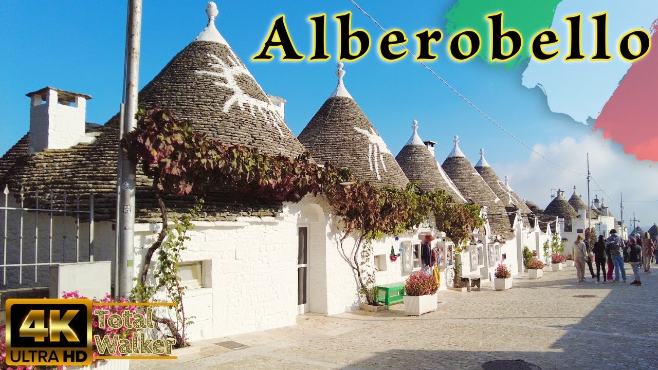 Alberobello Magical Autumn Morning, Italy | Walking Through Trulli Village 4K / Natural Sound