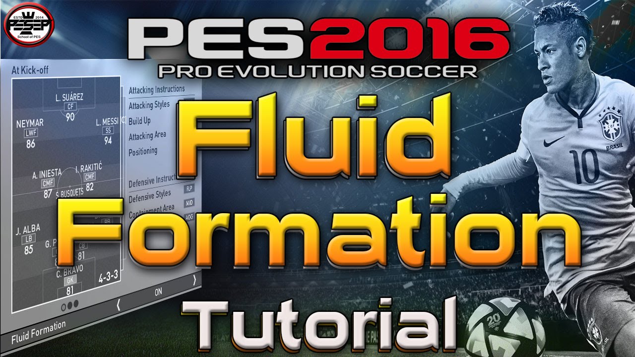 PES 2016 Fluid Formation Tutorial + Custom & Defensive Tactics.