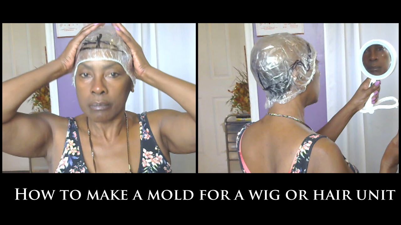 How to make a head mold for wigs and hair units from a processing cap and clear tape 👍