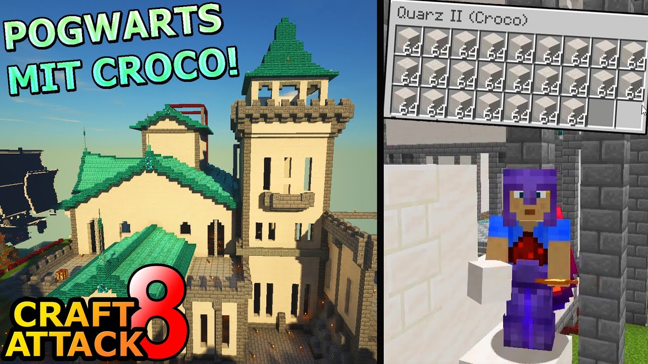 Pogwarts Schlossbau mit Croco! Ordentlich Quarz verballern! - Minecraft Craft Attack 8 #248