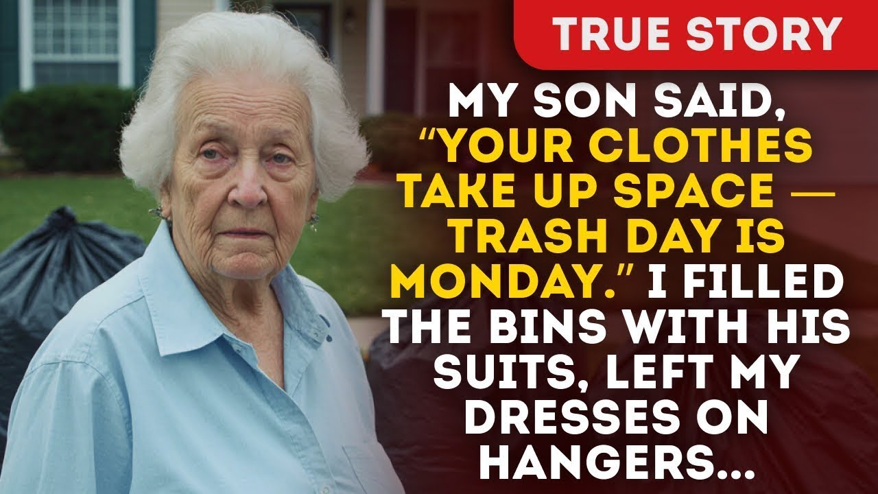My Son Said, “Your clothes take up space — trash day is Monday” I filled the bins with his suits,