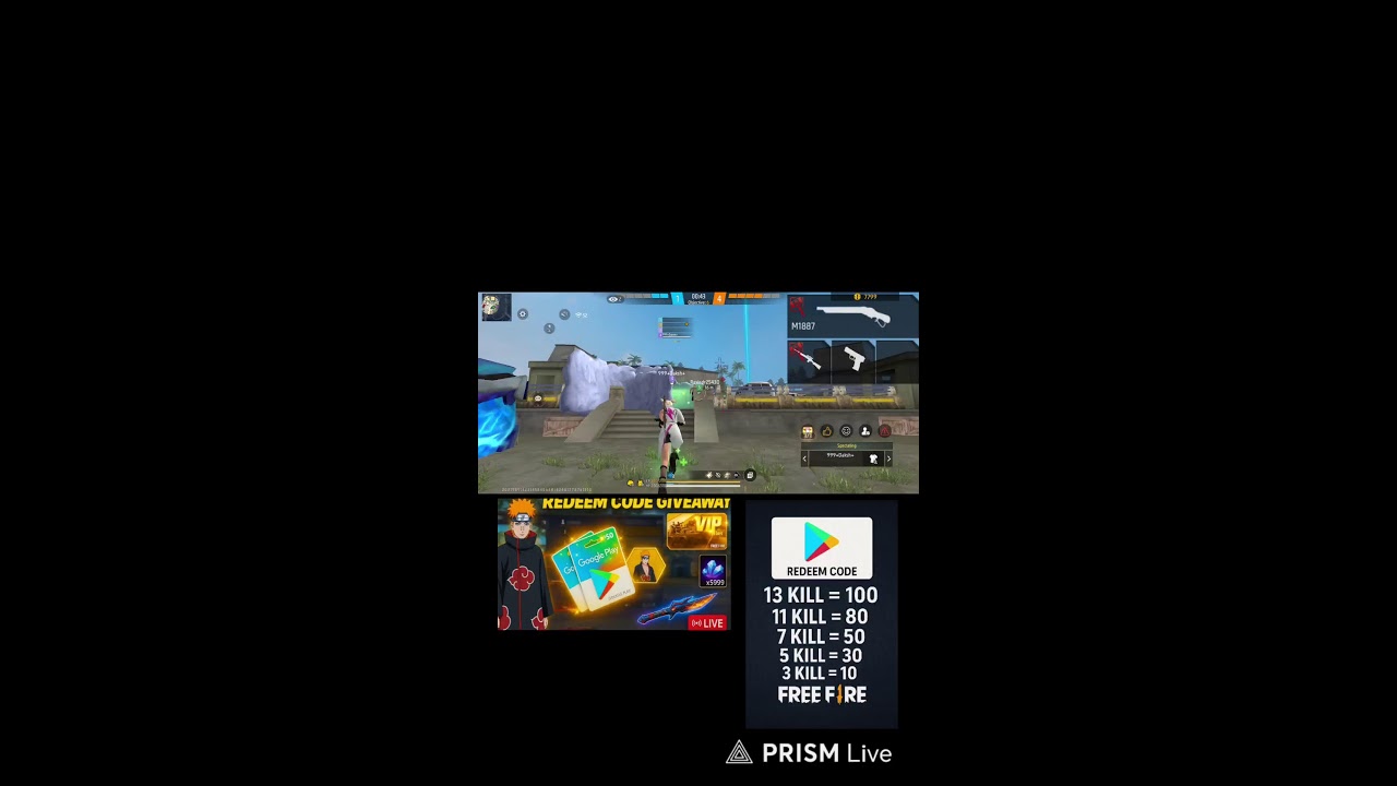 FREE FIRE LIVE REDEEM CODE GIVEWAY🔥 AND CUSTOM ROOMS ✅ #shorts #freefire