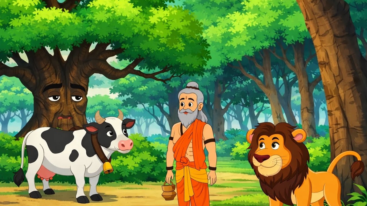 साधु की दया और शेर की भूख |sadhu ki daya aur sher ki | Hindi Kahani | Moral Stories | Cartoon Story